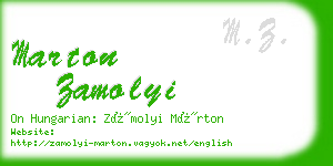 marton zamolyi business card
